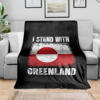 I Stand With Greenland Throw Blanket Grunge Flag