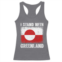 I Stand With Greenland Racerback Tank Top Grunge Flag