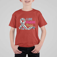 Rare Disease Awereness T Shirt For Kid I Love Someone Rare Zebra Ribbon