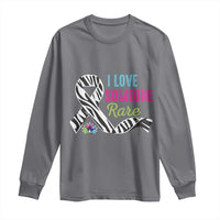 Rare Disease Awereness Long Sleeve Shirt I Love Someone Rare Zebra Ribbon