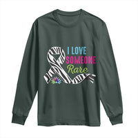Rare Disease Awereness Long Sleeve Shirt I Love Someone Rare Zebra Ribbon