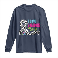 Rare Disease Awereness Long Sleeve Shirt I Love Someone Rare Zebra Ribbon