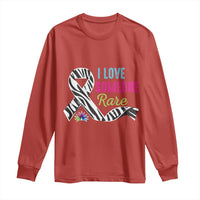 Rare Disease Awereness Long Sleeve Shirt I Love Someone Rare Zebra Ribbon