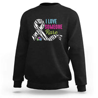 Rare Disease Awereness Sweatshirt I Love Someone Rare Zebra Ribbon