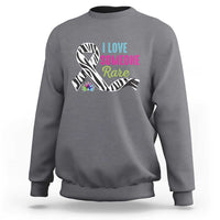 Rare Disease Awereness Sweatshirt I Love Someone Rare Zebra Ribbon