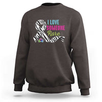Rare Disease Awereness Sweatshirt I Love Someone Rare Zebra Ribbon