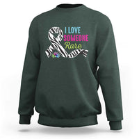 Rare Disease Awereness Sweatshirt I Love Someone Rare Zebra Ribbon