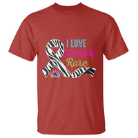 Rare Disease Awereness T Shirt I Love Someone Rare Zebra Ribbon