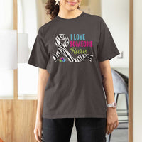 Rare Disease Awereness T Shirt For Women I Love Someone Rare Zebra Ribbon