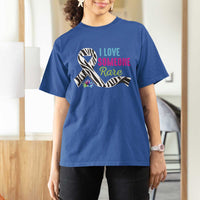 Rare Disease Awereness T Shirt For Women I Love Someone Rare Zebra Ribbon