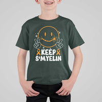 Multiple Sclerosis Awareness T Shirt For Kid Keep Smyelin Orange Ribbon MS Support