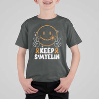 Multiple Sclerosis Awareness T Shirt For Kid Keep Smyelin Orange Ribbon MS Support