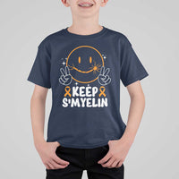 Multiple Sclerosis Awareness T Shirt For Kid Keep Smyelin Orange Ribbon MS Support