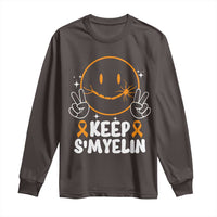 Multiple Sclerosis Awareness Long Sleeve Shirt Keep Smyelin Orange Ribbon MS Support