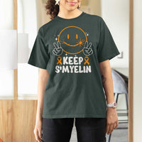 Multiple Sclerosis Awareness T Shirt For Women Keep Smyelin Orange Ribbon MS Support