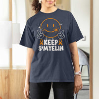Multiple Sclerosis Awareness T Shirt For Women Keep Smyelin Orange Ribbon MS Support