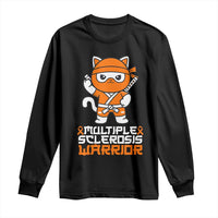 Multiple Sclerosis Warrior Long Sleeve Shirt Orange Ribbon MS Ninja