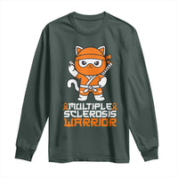 Multiple Sclerosis Warrior Long Sleeve Shirt Orange Ribbon MS Ninja