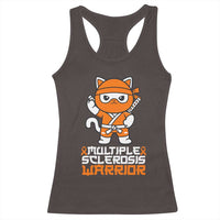 Multiple Sclerosis Warrior Racerback Tank Top Orange Ribbon MS Ninja