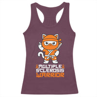 Multiple Sclerosis Warrior Racerback Tank Top Orange Ribbon MS Ninja