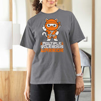 Multiple Sclerosis Warrior T Shirt For Women Orange Ribbon MS Ninja