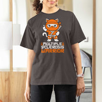 Multiple Sclerosis Warrior T Shirt For Women Orange Ribbon MS Ninja