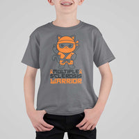 Multiple Sclerosis Awareness T Shirt For Kid Orange Ribbon MS Warrior Ninja