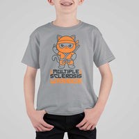 Multiple Sclerosis Awareness T Shirt For Kid Orange Ribbon MS Warrior Ninja