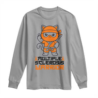 Multiple Sclerosis Awareness Long Sleeve Shirt Orange Ribbon MS Warrior Ninja