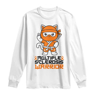 Multiple Sclerosis Awareness Long Sleeve Shirt Orange Ribbon MS Warrior Ninja