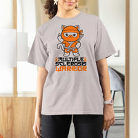 Multiple Sclerosis Awareness T Shirt For Women Orange Ribbon MS Warrior Ninja