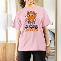 Multiple Sclerosis Awareness T Shirt For Women Orange Ribbon MS Warrior Ninja