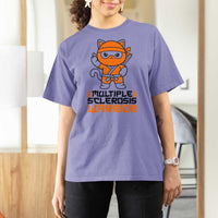 Multiple Sclerosis Awareness T Shirt For Women Orange Ribbon MS Warrior Ninja