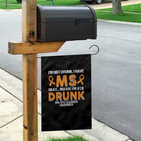 I'm Not Drunk I Have MS Garden Flag Orange Ribbon Multiple Sclerosis Awareness - Wonder Print Shop
