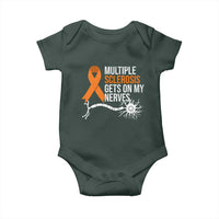Multiple Sclerosis Awareness Baby Onesie Orange Ribbon MS Gets On My Nerves