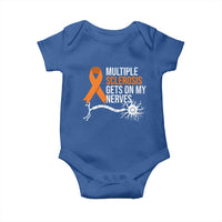 Multiple Sclerosis Awareness Baby Onesie Orange Ribbon MS Gets On My Nerves