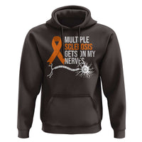 Multiple Sclerosis Awareness Hoodie Orange Ribbon MS Gets On My Nerves