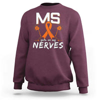 MS Gets On My Nerves Multiple Sclerosis Awareness Sweatshirt Orange Ribbon