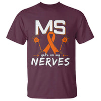 MS Gets On My Nerves Multiple Sclerosis Awareness T Shirt Orange Ribbon