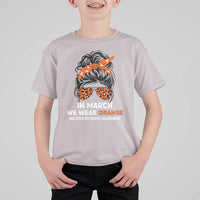In March We Wear Orange MS Warrior T Shirt For Kid Multiple Sclerosis Support Squad