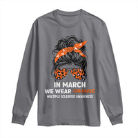 In March We Wear Orange MS Warrior Long Sleeve Shirt Multiple Sclerosis Support Squad