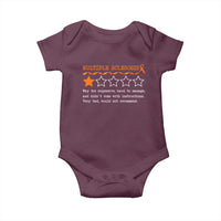 Multiple Sclerosis Awareness Baby Onesie Orange Ribbon MS Review Very Bad Would Not Recommend