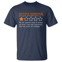 Multiple Sclerosis Awareness T Shirt Orange Ribbon MS Review Very Bad Would Not Recommend