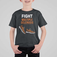 Fight MS T Shirt For Kid Orange Ribbon Multiple Sclerosis Awareness