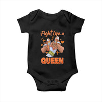 Multiple Sclerosis Awareness Baby Onesie Orange Ribbon Fight MS Like A Queen
