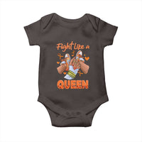 Multiple Sclerosis Awareness Baby Onesie Orange Ribbon Fight MS Like A Queen