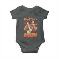 Multiple Sclerosis Awareness Baby Onesie Orange Ribbon Fight MS Like A Queen
