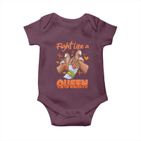 Multiple Sclerosis Awareness Baby Onesie Orange Ribbon Fight MS Like A Queen