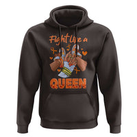 Multiple Sclerosis Awareness Hoodie Orange Ribbon Fight MS Like A Queen