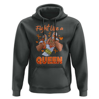 Multiple Sclerosis Awareness Hoodie Orange Ribbon Fight MS Like A Queen